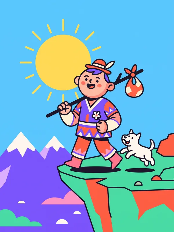 The Fool tarot card illustration